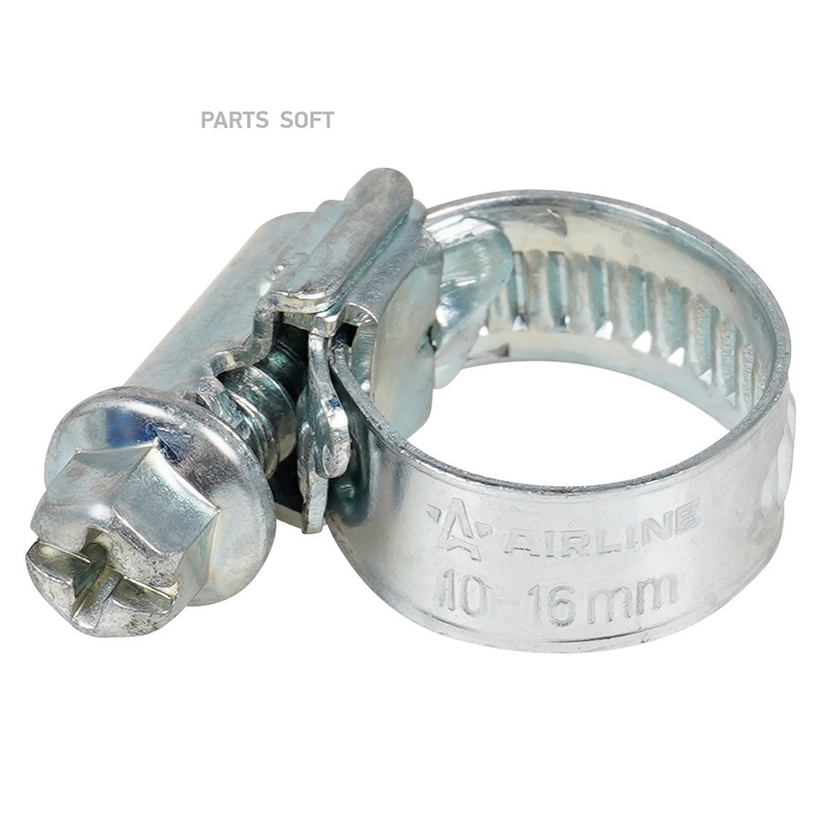 Хомут на патрубки AIRLINE червячный 10-16 мм (оцинкованный, ширина 9 мм) - AIRLINE None None